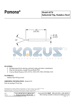 4174 datasheet - Industrial Tip, Stainless Steel