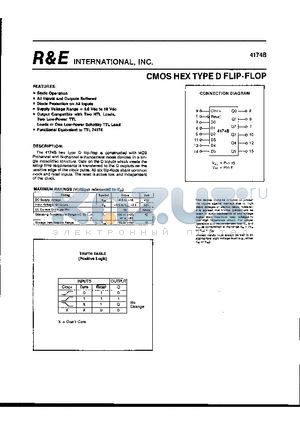 4174B datasheet - CMOS HEX TYPE D FLIP-FLOP
