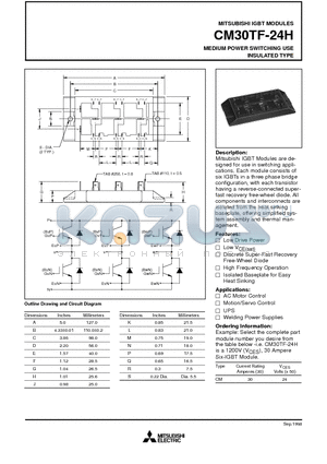 CM30TF-24H datasheet - MEDIUM POWER SWITCHING USE INSULATED TYPE