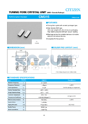 CM315 datasheet - HIGH-DENSITY SMD TYPE