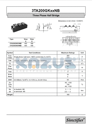 3TA200GK03NB datasheet - Three Phase Half Bridge