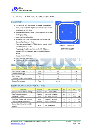 3VD186600YL datasheet - HIGH VOLTAGE MOSFET CHIPS