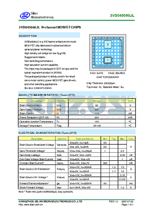 3VD045060JL datasheet - Nchannel MOSFET CHIPS
