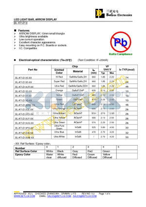 BL-AT1Z13D-4-03 datasheet - LED LIGHT BAR, ARROW DISPLAY