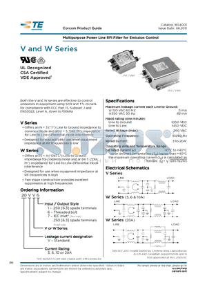 3VW1 datasheet - Multipurpose Power Line RFI Filter for Emission Control