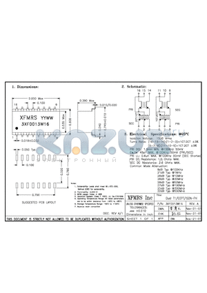 3XF0013W16 datasheet - DUAL T1/CEPT/ISDN-PRI