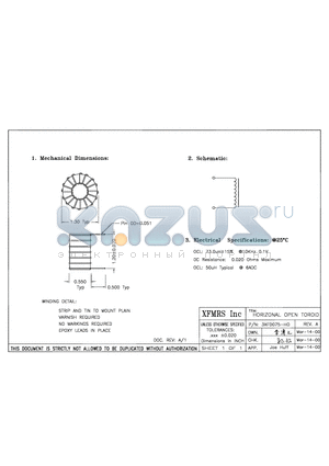 3XF0075-HO datasheet - HORIZONAL OPEN TOROID