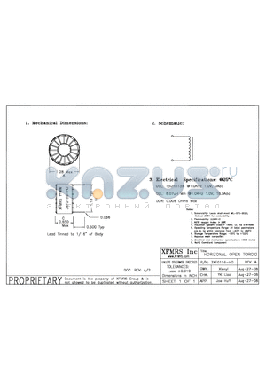 3XF0156-HO datasheet - HORIZONAL OPEN TOROID