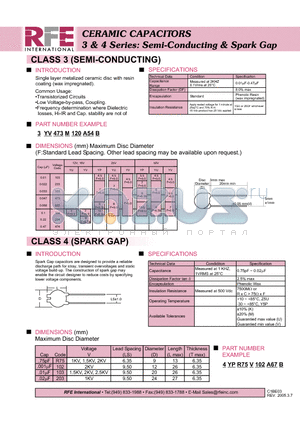 3YV473M120A54B datasheet - CERAMIC CAPACITORS 3 & 4 Series: Semi-Conducting & Spark Gap
