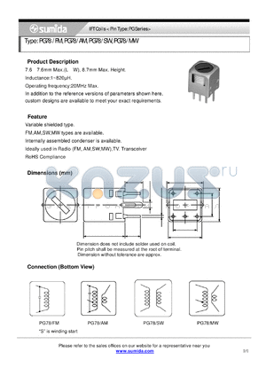 2177-T074 datasheet - IFT Coils < Pin Type: PG Series>