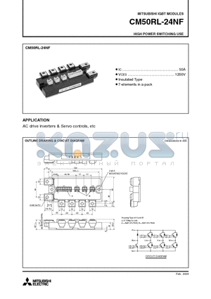 CM50RL-24NF datasheet - IGBT MODULES HIGH POWER SWITCHING USE