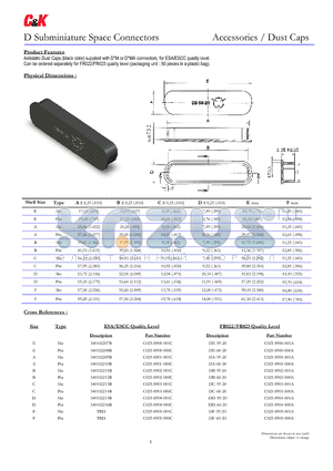 C025-8901-000A datasheet - D Subminiature Space Connectors