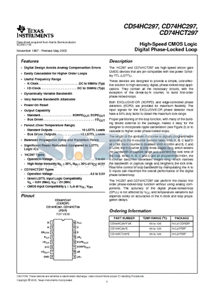 CD54HC297 datasheet - High-Speed CMOS Logic Digital Phase-Locked Loop