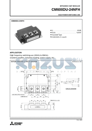 CM600DU-24NFH_09 datasheet - IGBT MODULES HIGH POWER SWITCHING USE