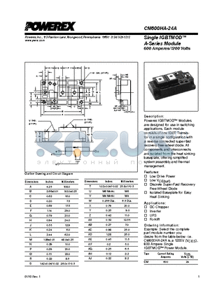 CM600HA-24A_10 datasheet - Single IGBTMOD A-Series Module