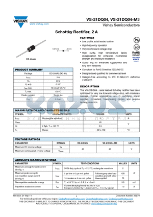 21DQ04TB datasheet - Schottky Rectifier, 2 A