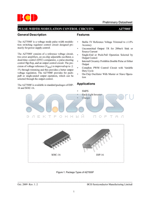 AZ7500FM-G1 datasheet - PULSE-WIDTH-MODULATION CONTROL CIRCUITS