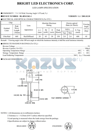 BL-B4134G-1 datasheet - LED LAMPS SPECIFICATION