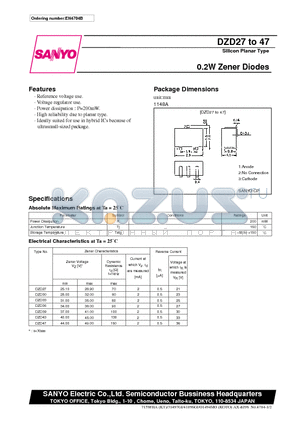 DZD30 datasheet - 0.2W Zener Diodes