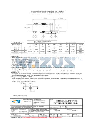 D-101-35 datasheet - SOLDERSLEEVE* DEVICE WITH PRE-INSTALLED LEAD