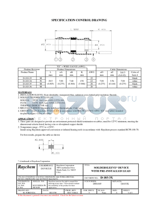 D-103-35 datasheet - SOLDERSLEEVE* DEVICE WITH PRE-INSTALLED LEAD