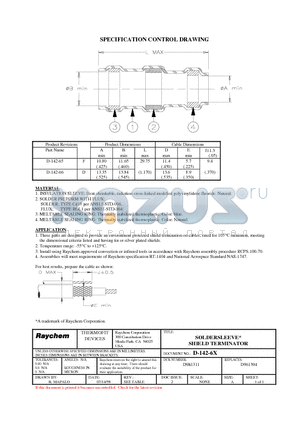 D-142-65 datasheet - SOLDERSLEEVE* SHIELD TERMINATOR