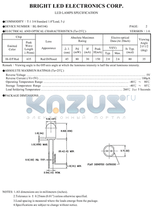 BL-B4534G datasheet - LED LAMPS SPECIFICATION