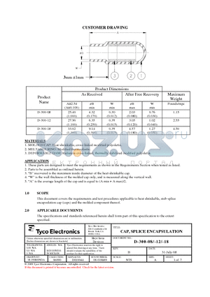 D-300-08 datasheet - CAP, SPLICE ENCAPSULATION