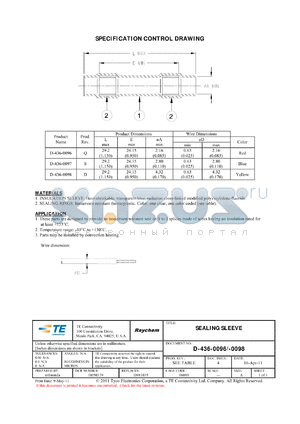 D-436-0096 datasheet - SEALING SLEEVE