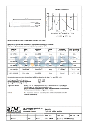 1507145B3UC datasheet - StarLEDs T6,8 with bridge rectifier