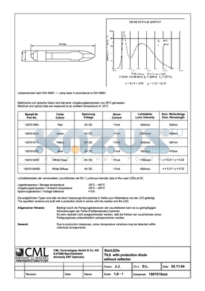 1507515G3 datasheet - StarLEDs T6,8 with protection diode without rectifier