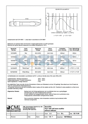 1507565B3 datasheet - StarLEDs T6,8 with half wave rectifier without reflector