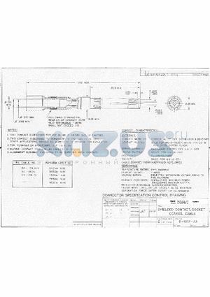 D-602-73 datasheet - SHIELDED CONTACT, SOCKET COAXIAL CABLE