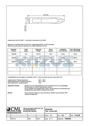 15080450 datasheet - MultiLEDs T6,8 4-chip-LED