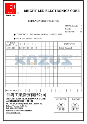 BL-B5141 datasheet - T-1 STANDARD 1.0