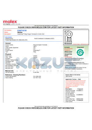 D-650-08X datasheet - InsulKrimp Ring Tongue Terminal for 8 AWG Wire