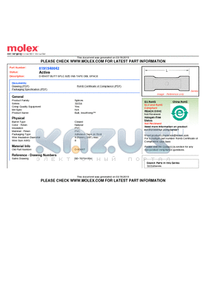 D-654XT datasheet - D-654XT BUTT SPLC BZD INS TAPE DBL SPACE