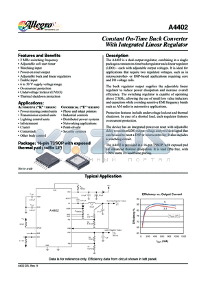 A4402KLPTR-T datasheet - Constant On-Time Buck Converter With Integrated Linear Regulator