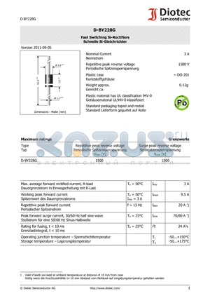 D-BY228G datasheet - Fast Switching Si-Rectifiers