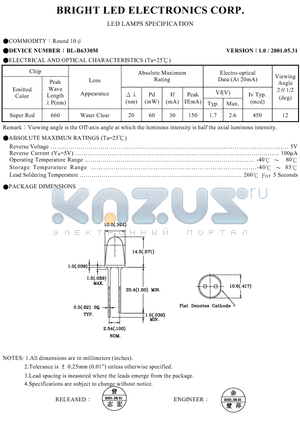 BL-B6330M datasheet - LED LAMPS SPECIFICATION