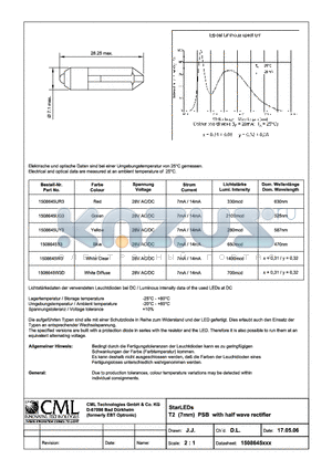 1508645B3 datasheet - StarLEDs T2 (7mm) PSB with half wave rectifier