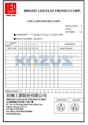 BL-B6331 datasheet - LED LAMPS
