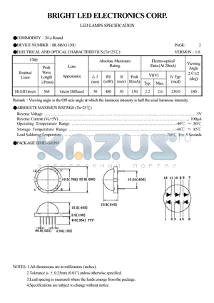 BL-B6X1120U datasheet - LED LAMPS SPECIFICATION