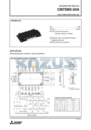 CM75MX-24A_12 datasheet - HIGH POWER SWITCHING USE