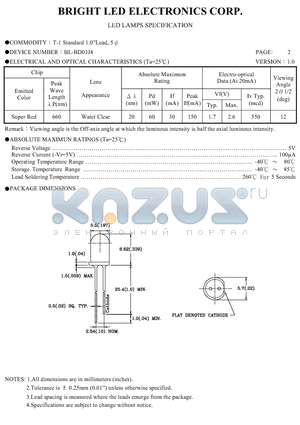 BL-BD03J4 datasheet - LED LAMPS SPECIFICATION