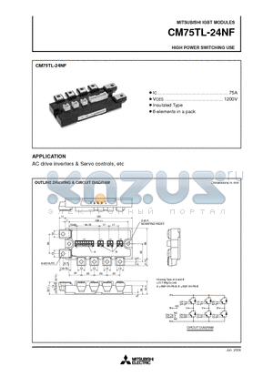 CM75TL-24NF datasheet - HIGH POWER SWITCHING USE