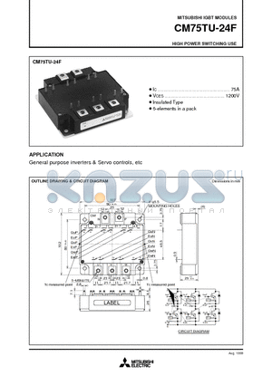 CM75TU-24F datasheet - HIGH POWER SWITCHING USE