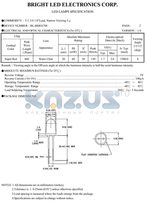 BL-BD03J7M datasheet - LED LAMPS SPECIFICATION