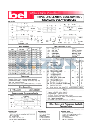 A447-0005-A3 datasheet - TRIPLE LINE LEADING EDGE CONTROL STANDARD DELAY MODULES