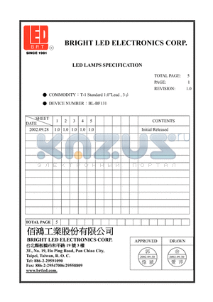 BL-BF131 datasheet - LED LAMPS